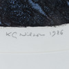 KG Nilson (1942), oval komposition, färglitografi, signerad och daterad 1986