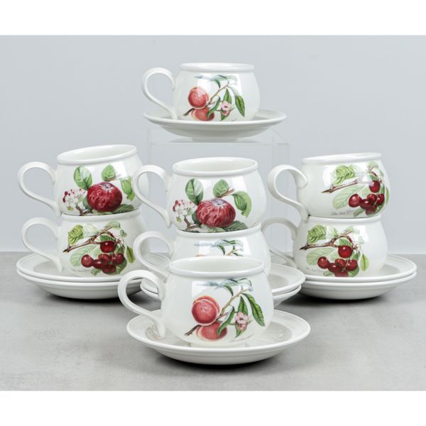 Kaffe/tekoppar, 8 st, "Pomona", Susan Williams-Ellis, Portmeirion, England