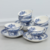 Tekoppar med fat, 6 st, "Old Britain Castles", Johnson Bros