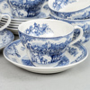 Tekoppar med fat, 6 st, "Old Britain Castles", Johnson Bros