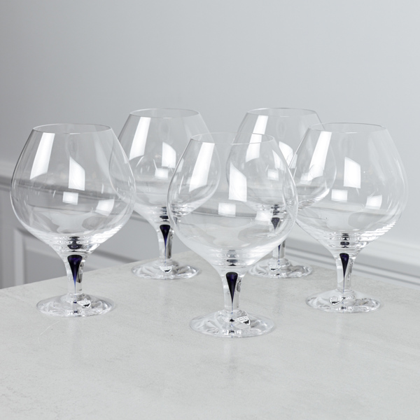 Cognacskupor, 5 st, "Intermezzo", Erika Lagerbielke, Orrefors