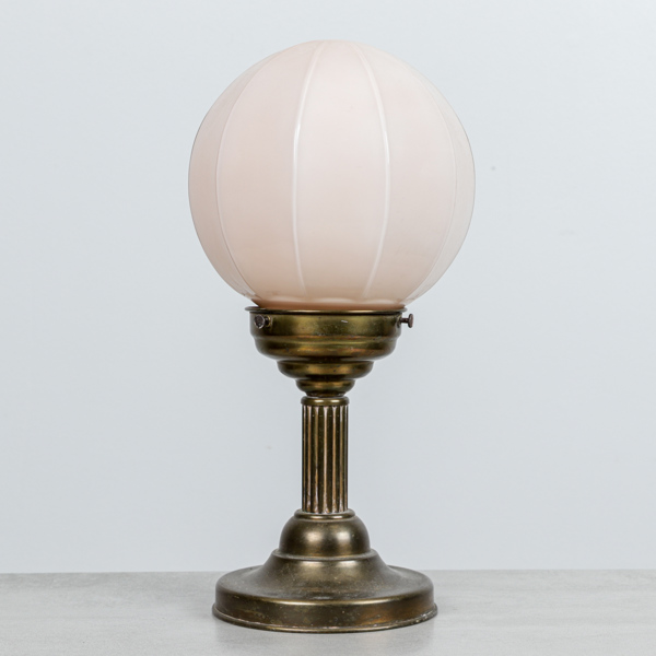 Bordslampa, mässing, glas, 1900-talets första hälft