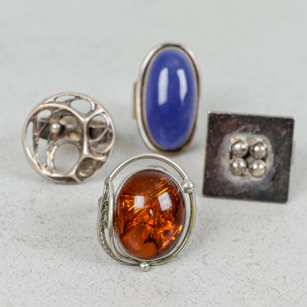 Ringar, 4st, silver, Finland och Danmark