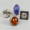 Ringar, 4st, silver, Finland och Danmark