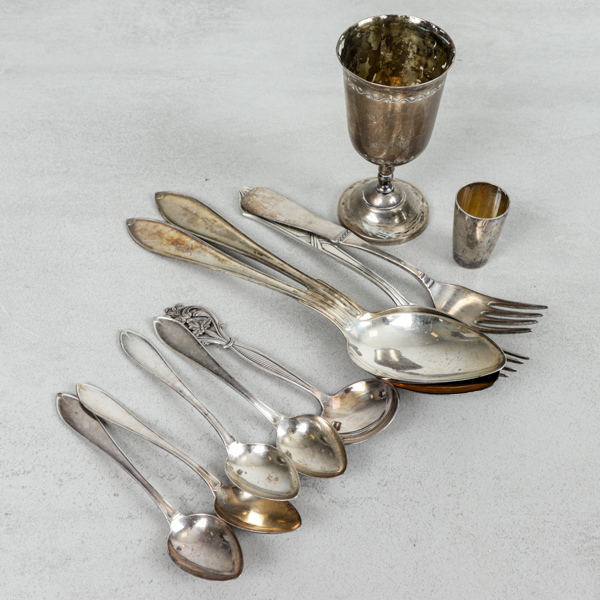 Silverföremål, 11 delar, 382g