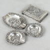Dosa samt askfat, 4 delar, silver, 169g