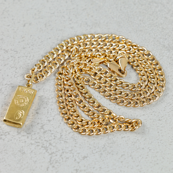 Halsband med hänge, Guld 18k, 9.9g