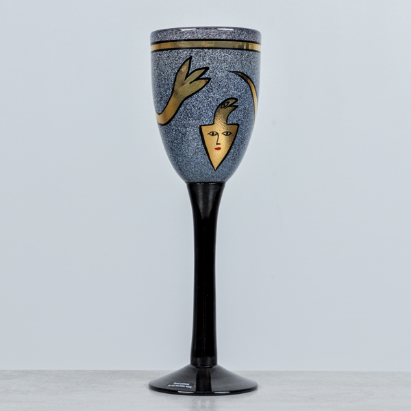 Ulrica Hydman-Vallien, pokalglas, "Inka", signerat, Artis Collection, Kosta Boda