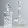 Karaffer, 2 st, slipad kristall, tidigt 1900-tal