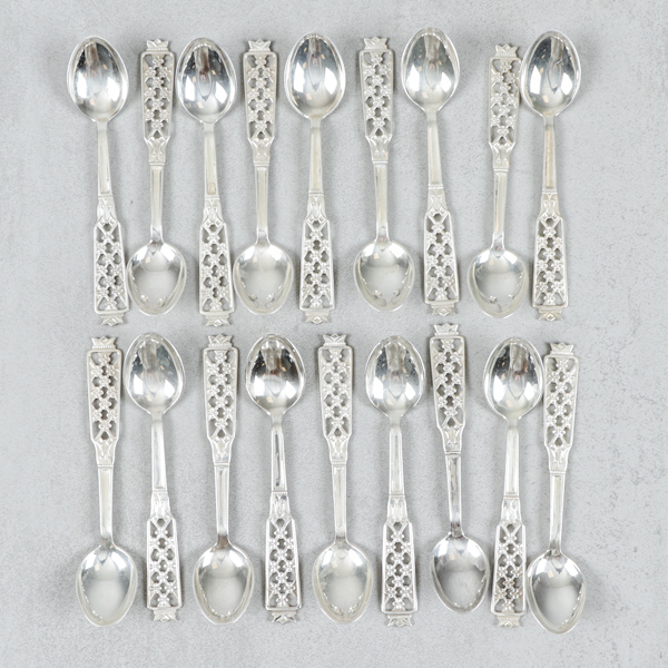 Teskedar, 18st, Silver, 254g, "Princess" Ceson 