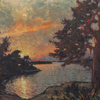 Frans Gard (1892-1978), Solnedgång vid viken, olja på duk, signerad 