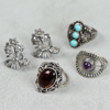 Ringar och örhängen, 4 delar, silver