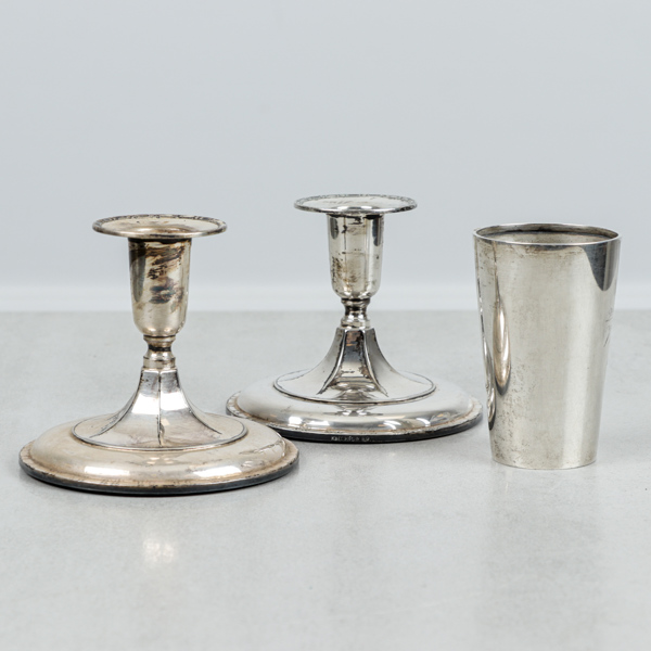 Ljusstakar, 1 par, silver, K&EC