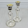 Ljusstakar, 1 par, sk. fattigmanssilver, glas, sekelskifte 1800/1900