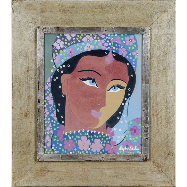 ALY BEN SALEM (1910-2001), Blickande skönhet, gouache, signerad