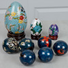 Ägg, 9 delar, bl.a. cloisonné