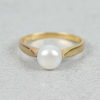 Ring med pärla, Guld 18k, 2.5g
