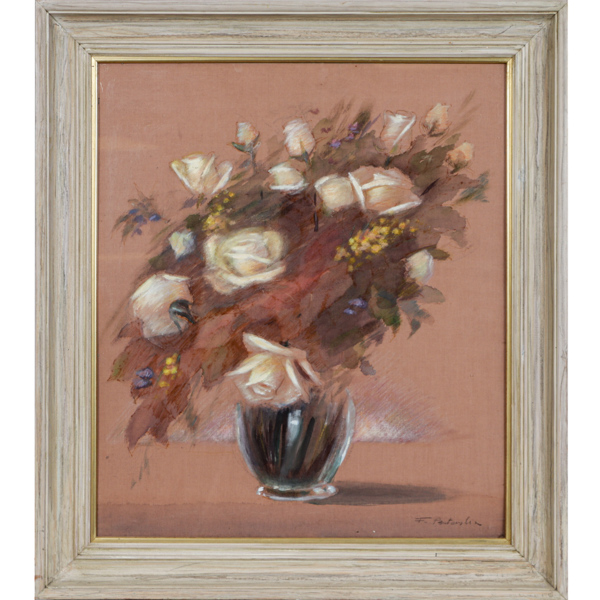 Fulvio Pentassuglia (1927-2017), Blomstilleben, blandteknik, signerad