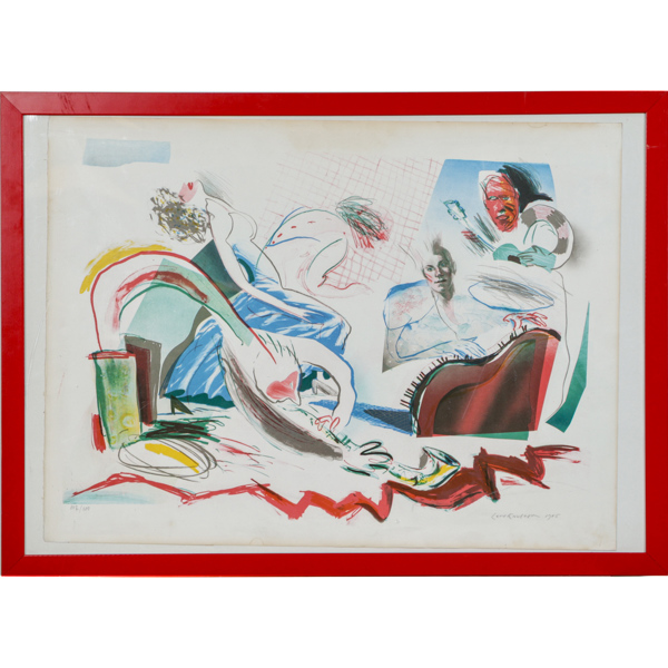 Lars Karlsson, färglitografi, signerad