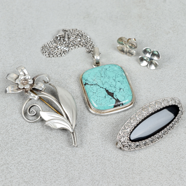 Smycken, 4 delar, silver