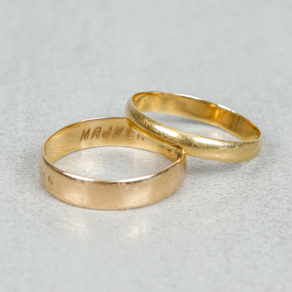 Ringar, 2st, Guld 18k, 6.2g