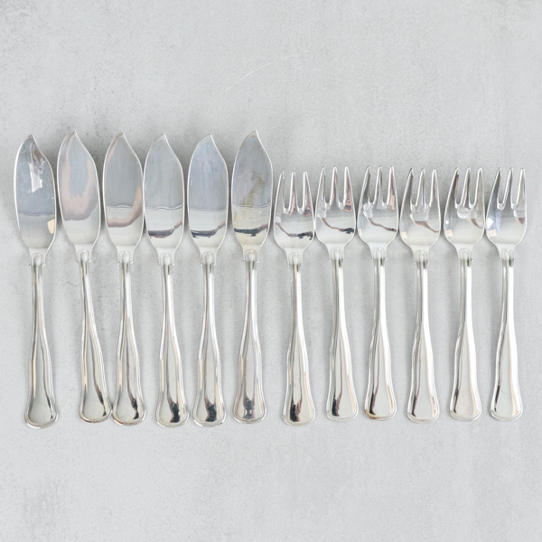 Fiskbestick, 12 delar, Svensk rund, Mema