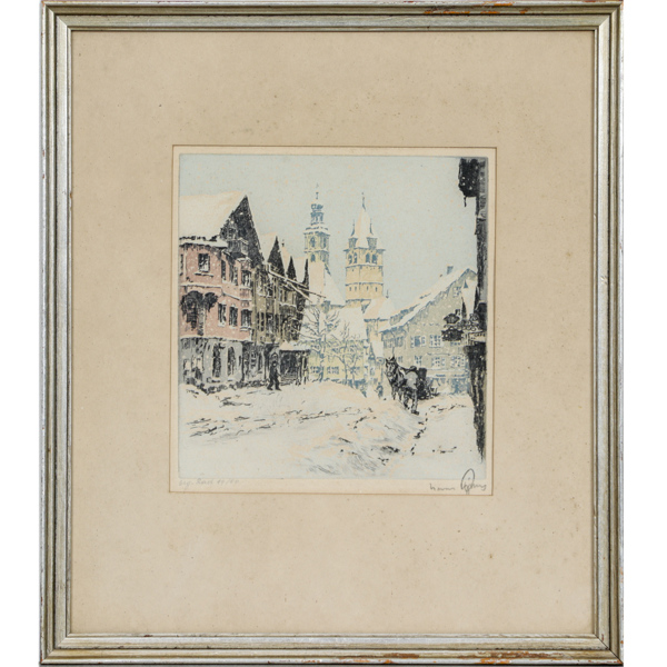 Hans Figura (1898-1978), färgetsning, Kitzbühl