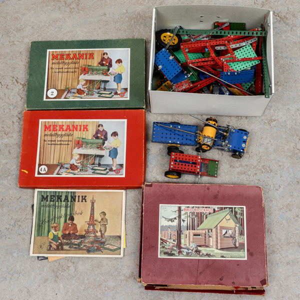 Byggsatser, Mekanik, Meccano, Brio Blockhus, 1900-talets mitt