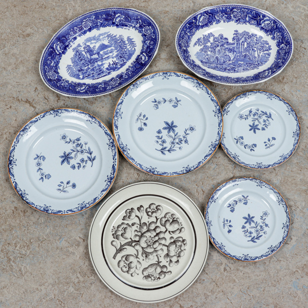 Tallrikar, blandade modeller, bla 4 st "Ostindia", Rörstrand