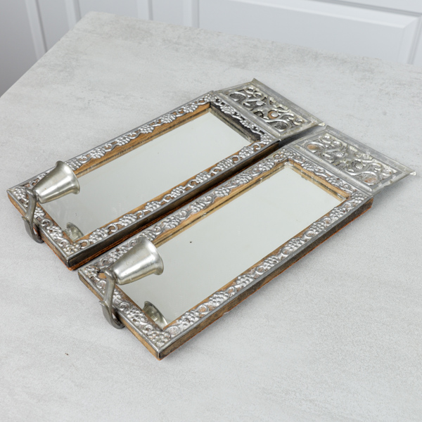 David Wretling, Ljuslampetter, Swedish Grace, 1 par, tenn, spegelglas, 1920/30-tal