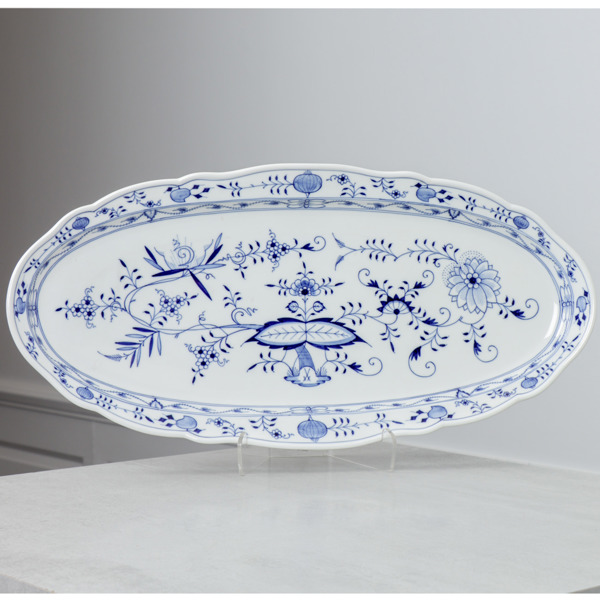 Stort fat, lökmönster, porslin, Meissen