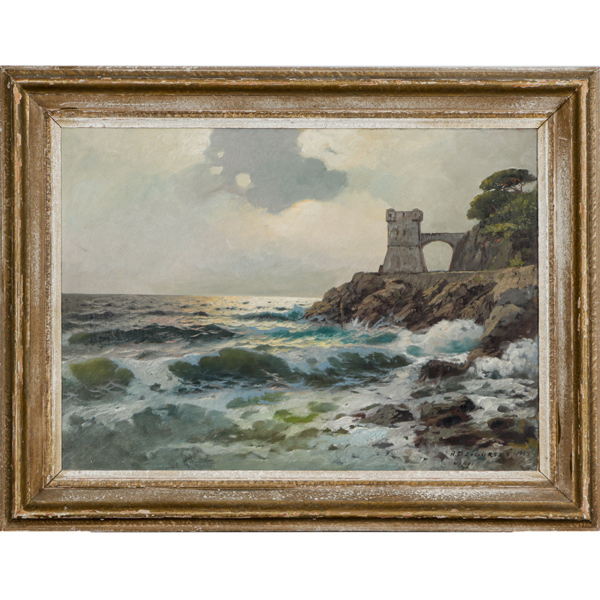 Alexander Dzigurski (1911-1995), "Nervi", olja på duk, signerad och daterad , 1949