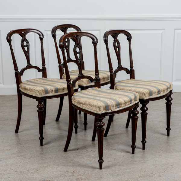 Stolar, 4 st, Edwardiansk, mahogny, England, 1800-tal