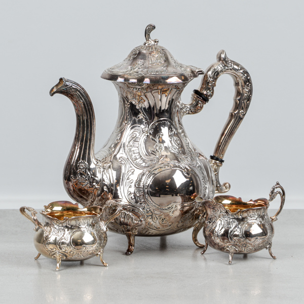 Kaffeservis, Silver, Karl Ekman, Gewe, 973g