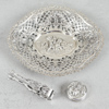 Fat, tång och dosa, silver, 86g