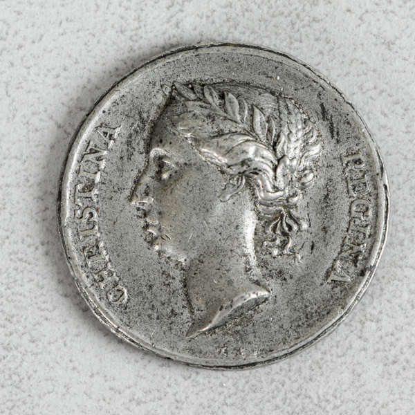 Kastpenning, silver, Kristina 1632-1654, Drottningens kröning 1650