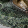 Skulptur, brons, Fiskarpojke, signerad