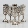 Nubbeglas, 6st, silver och glas