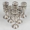 Nubbeglas, 6st, silver och glas