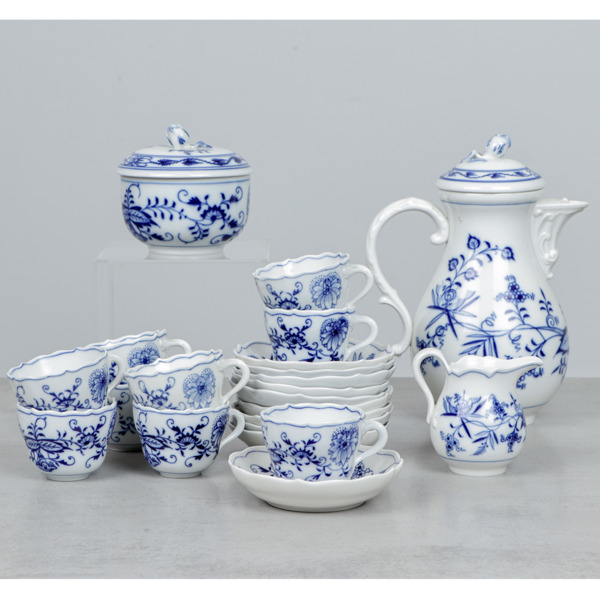 Meissen, Moccaservis, "Lökmönster", 12 delar,