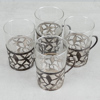 Muggar, 4st, Sterling silver och glas, Mexico