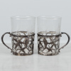 Muggar, 4st, Sterling silver och glas, Mexico