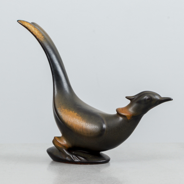 Gunnar Nylund, figurin "Fasan", glaserat stengods, Rörstrand