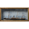 Diorama med skeppsmodell, 1800/1900-tal 