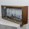 Diorama med skeppsmodell, 1800/1900-tal 