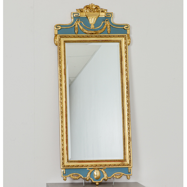 Spegel, gustaviansk stil, slipat glas, 1900-talets mitt
