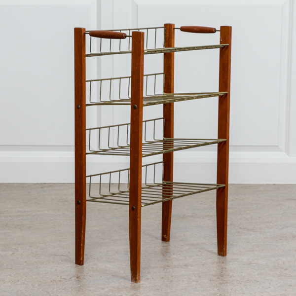 Tidningshylla, Teak och metall, 1950/60-tal