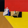 Klas Sundkvist, komposition, gouache, signerad 