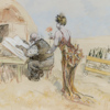 Robert Högfeldt (1894-1986), Noak i öknen, blandteknik, signerad