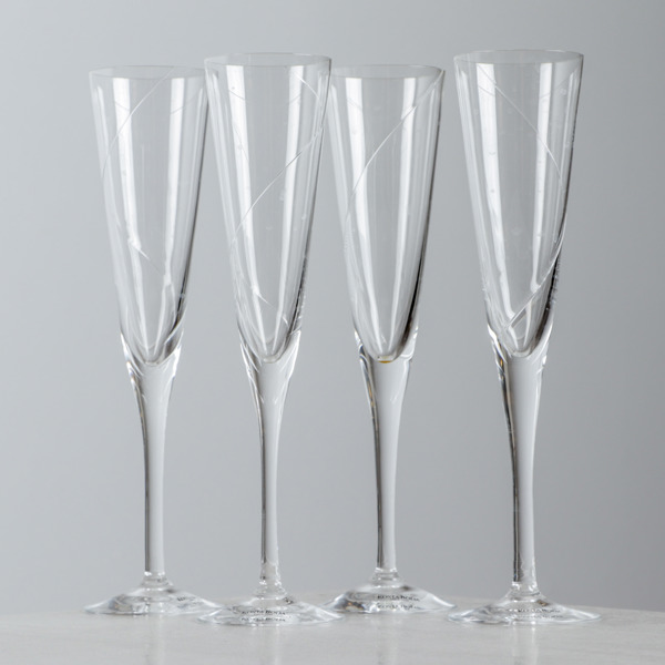 Champagneglas, "Line", 4 st, Anna Ehrner, Kosta Boda